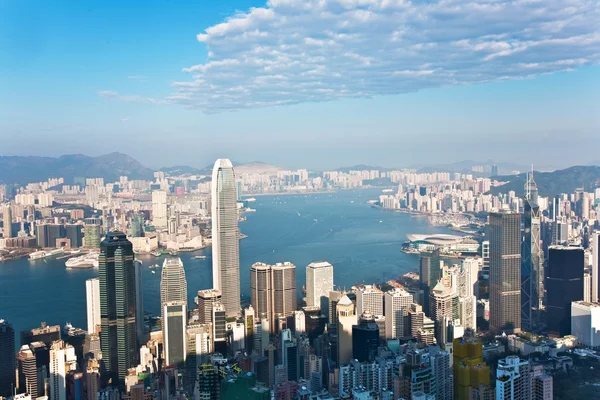 Hong kong a városra, a victoria peak — Stock Fotó