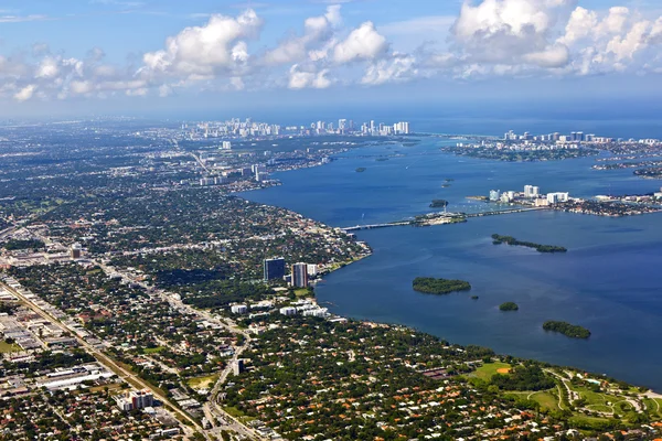 Aerea di linea costiera Miami — Foto Stock