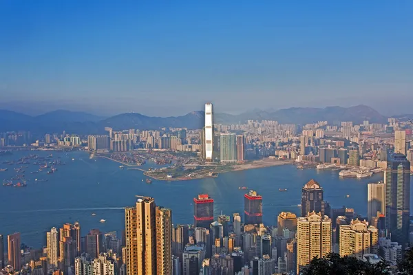 Hong kong město pohled z victoria peak — Stock fotografie