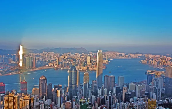 Hong Kong видом на місто з піку Вікторія — стокове фото