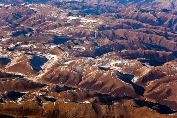 美丽的景色，从飞机到 himalay 的山脉 — 图库照片