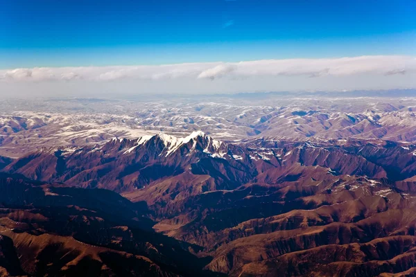 Beautiful view from the aircraft to the mountains of the Himalay — Stock Photo, Image