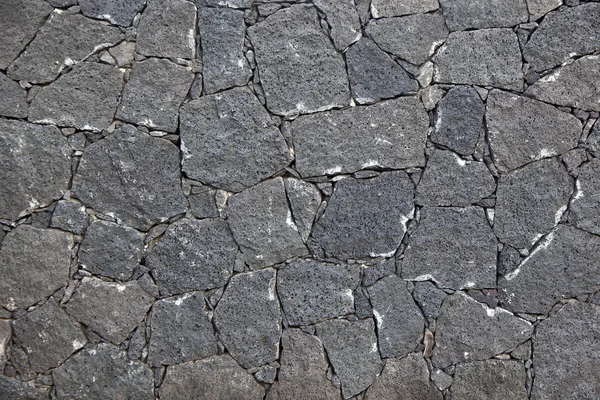 Pared típica hecha sin costura de piedra volcánica —  Fotos de Stock