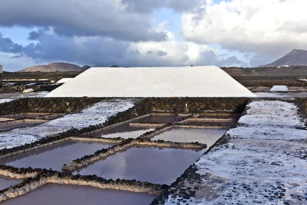 Refinaria de sal, Salina de Janubio, Lanzarote — Fotografia de Stock
