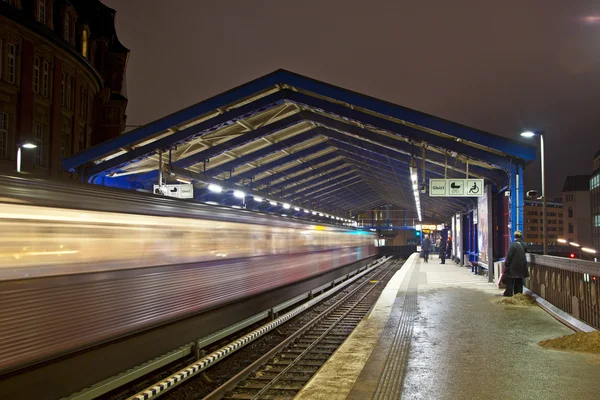 Train station by night — Stock Photo, Image
