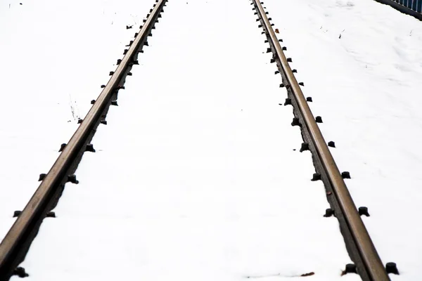 冬季冰天雪地滑轨 — 图库照片