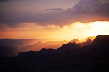 Beautiful sunset at desert view point in the Great Canyon clipart