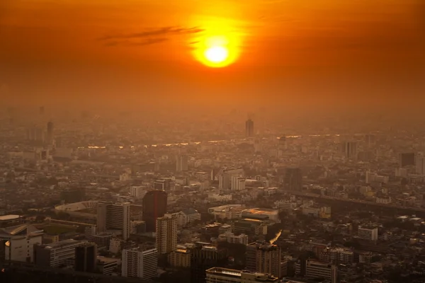 View across Bangkok skyline showing in sunset — Stock Photo, Image