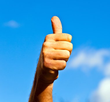 Thumbs up hand sign clipart