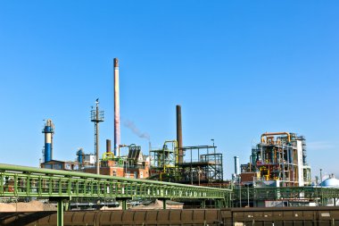 Industry park with silo and chimney clipart