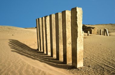 5 pillars of moon temple near Marib, Yemen clipart