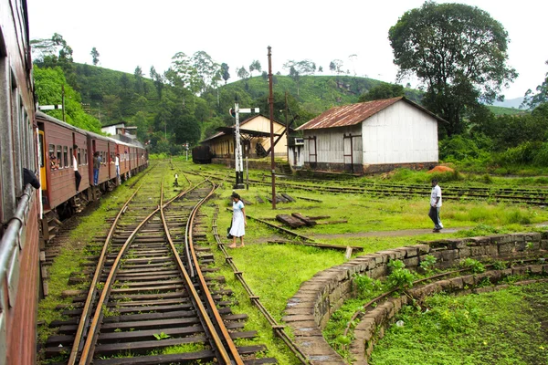 Jazda pociągiem malowniczym szlakiem górskim z Nuwarelii do Kolombo — Zdjęcie stockowe