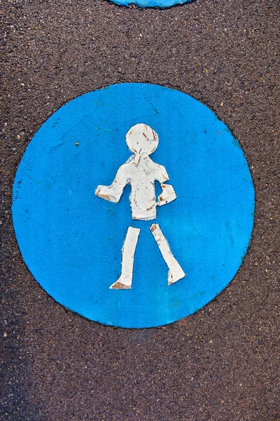 Symbool voor traject en pictogram voor voetgangers — Stockfoto