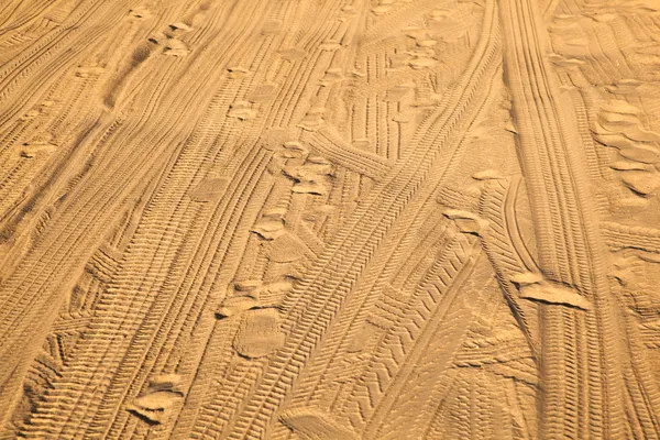 Merker av dekk i sanden – stockfoto