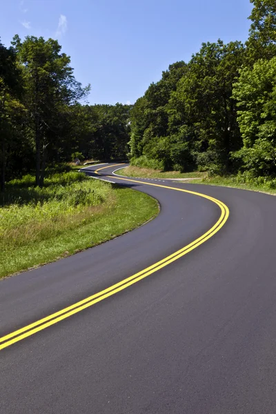 Belle curve panoramiche della strada di campagna attraverso Shenandoah Nationa — Foto Stock