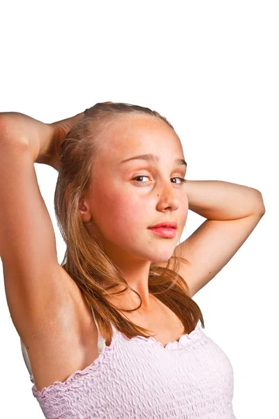 Aranyos fiatal tizenéves lány portréja — Stock Fotó