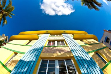 Art deco architecture at ocean drive in miami clipart