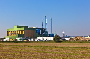 Buildings of an Industry Park in beautiful landscape clipart