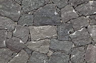 Typical wall made seamless from volcanic stone clipart