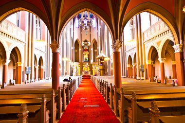 Famous gothic Markt Kirche from inside clipart