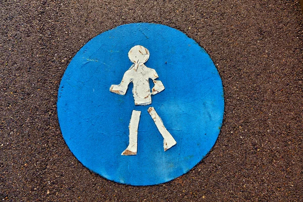 Út és ikon a gyalogosok számára — Stock Fotó