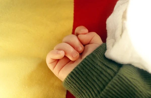 Ruka s prstem roztomilé dítě — Stock fotografie