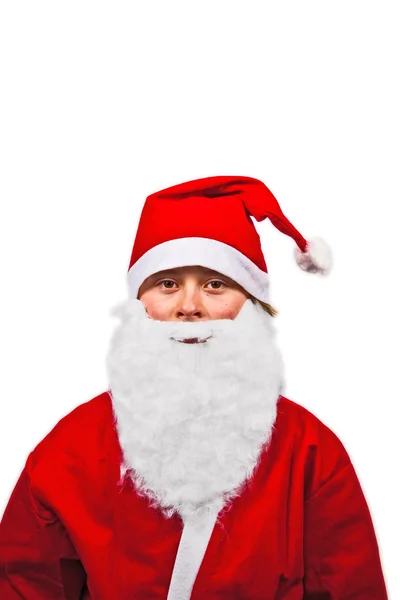 Мальчик в костюме Санта-Клауса — стоковое фото