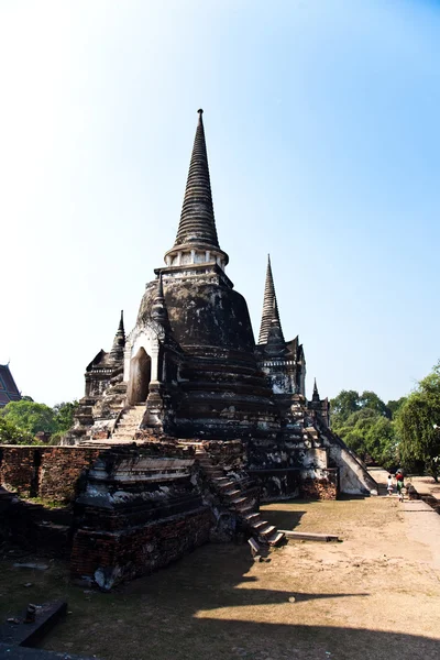 Célèbre quartier du temple Wat Phra Si Sanphet, Palais Royal à Ajutthay — Photo