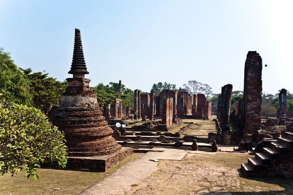 Famosa área do templo Wat Phra Si Sanphet, Palácio Real em Ajutthay — Fotografia de Stock