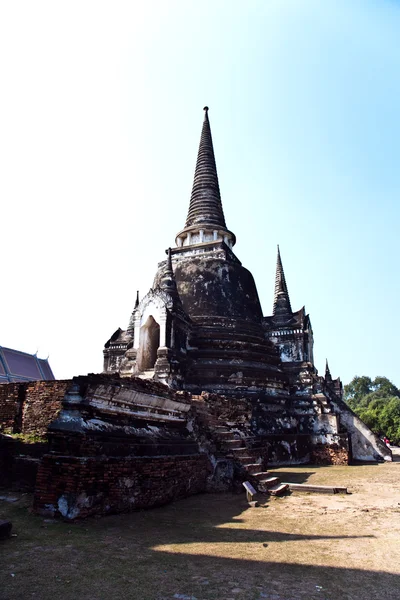 Famosa área do templo Wat Phra Si Sanphet, Palácio Real em Ajutthay — Fotografia de Stock