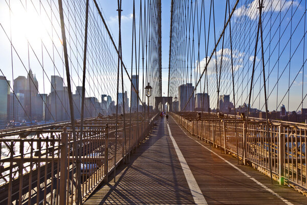 Famous Brooklyn Bridge in New York