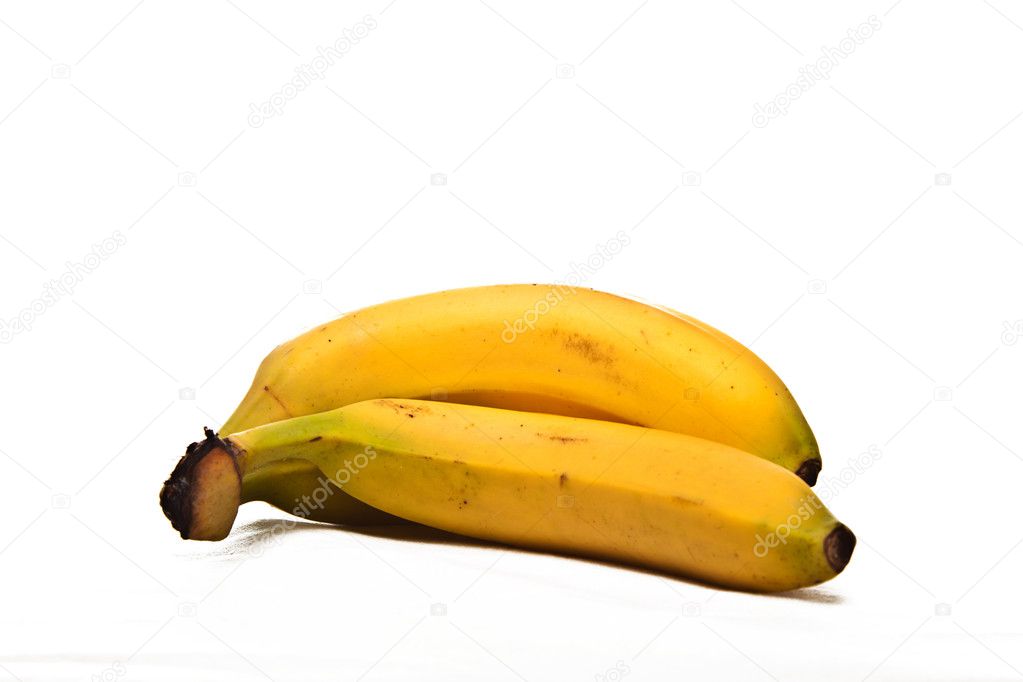 Close up view of banana isolated