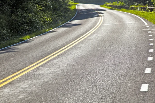 シェナンドア国立を通じて美しい風光明媚な国道はカーブ — ストック写真