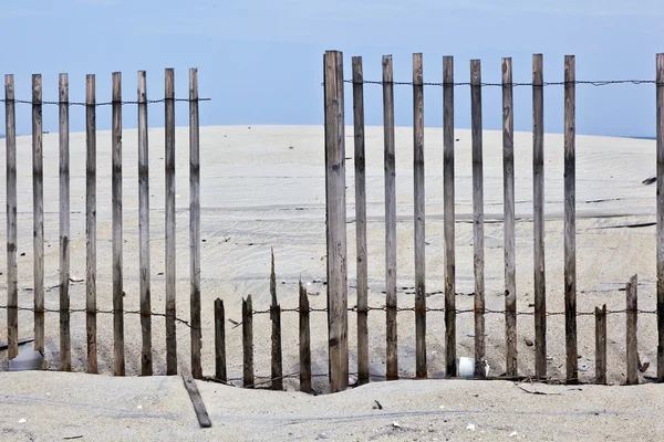 自然の美しいビーチで砂丘の保護のための塀 — ストック写真