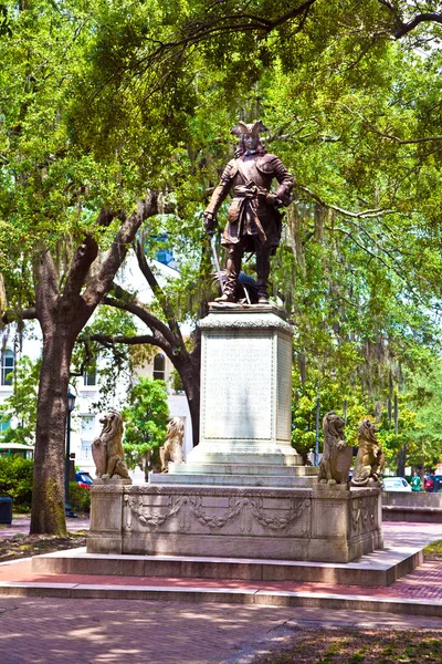 Memorial en Savannah para el General Oglethorpe — Foto de Stock