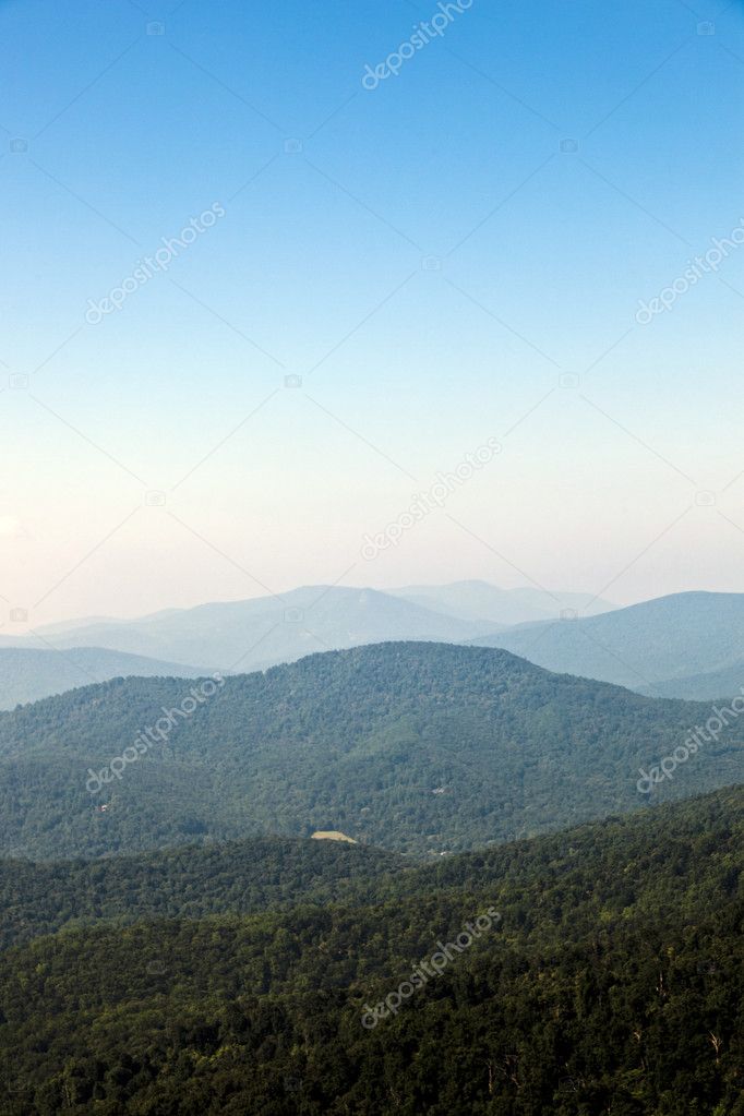 Beautiful view of the popular Blue Ridge Mountain