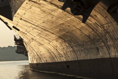 Aircraft carrier as museum in New York clipart