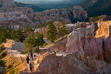 Bryce canyon hoodoos içinde güneşin ilk ışınları