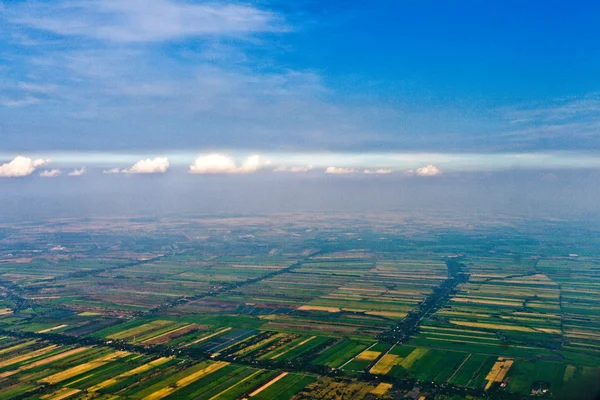 Aéreo de campos de arroz — Fotografia de Stock