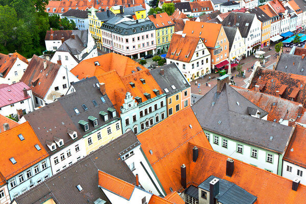 View to medieval village of Freising in Bavaria