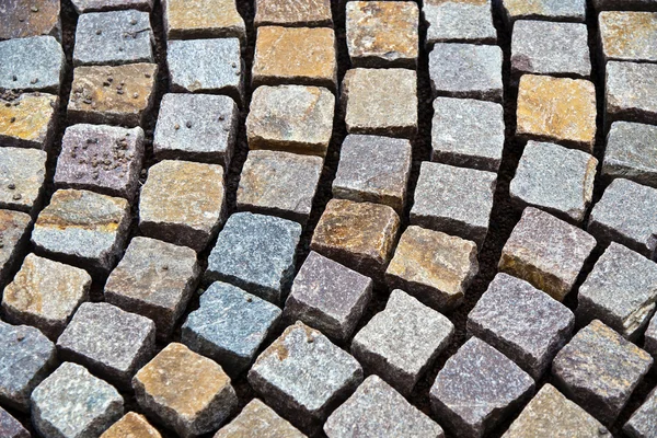 Way of cobble stone under construction — Stock Photo, Image