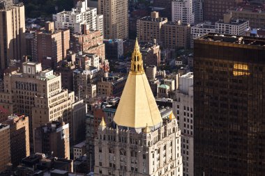 Aerial panoramic view over upper Manhattan from Empire State bui