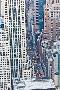 Aerial panoramic view over upper Manhattan from Empire State bui