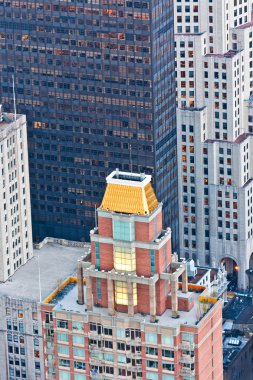 Aerial panoramic view over upper Manhattan from Empire State bui