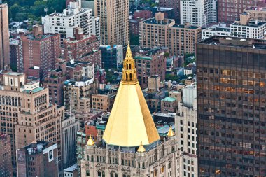 Aerial panoramic view over upper Manhattan from Empire State bui