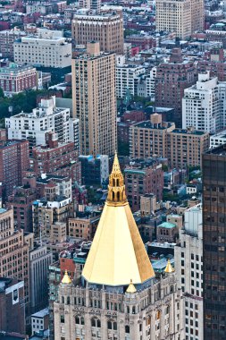 Aerial panoramic view over upper Manhattan from Empire State bui