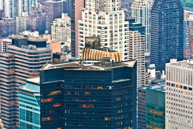 Aerial panoramic view over upper Manhattan from Empire State bui