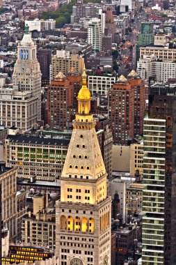 Aerial panoramic view over upper Manhattan from Empire State bui