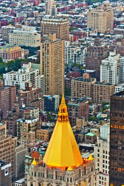 Aerial panoramic view over upper Manhattan from Empire State bui