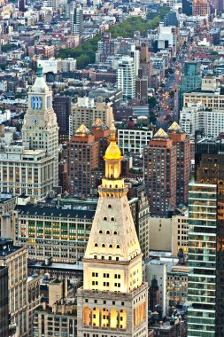 Aerial panoramic view over upper Manhattan from Empire State bui